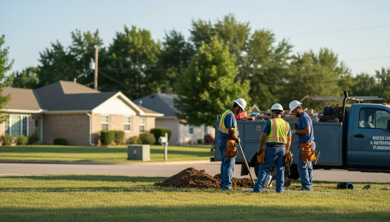 Residential water line and bathroom plumbing service in Lincoln, TX